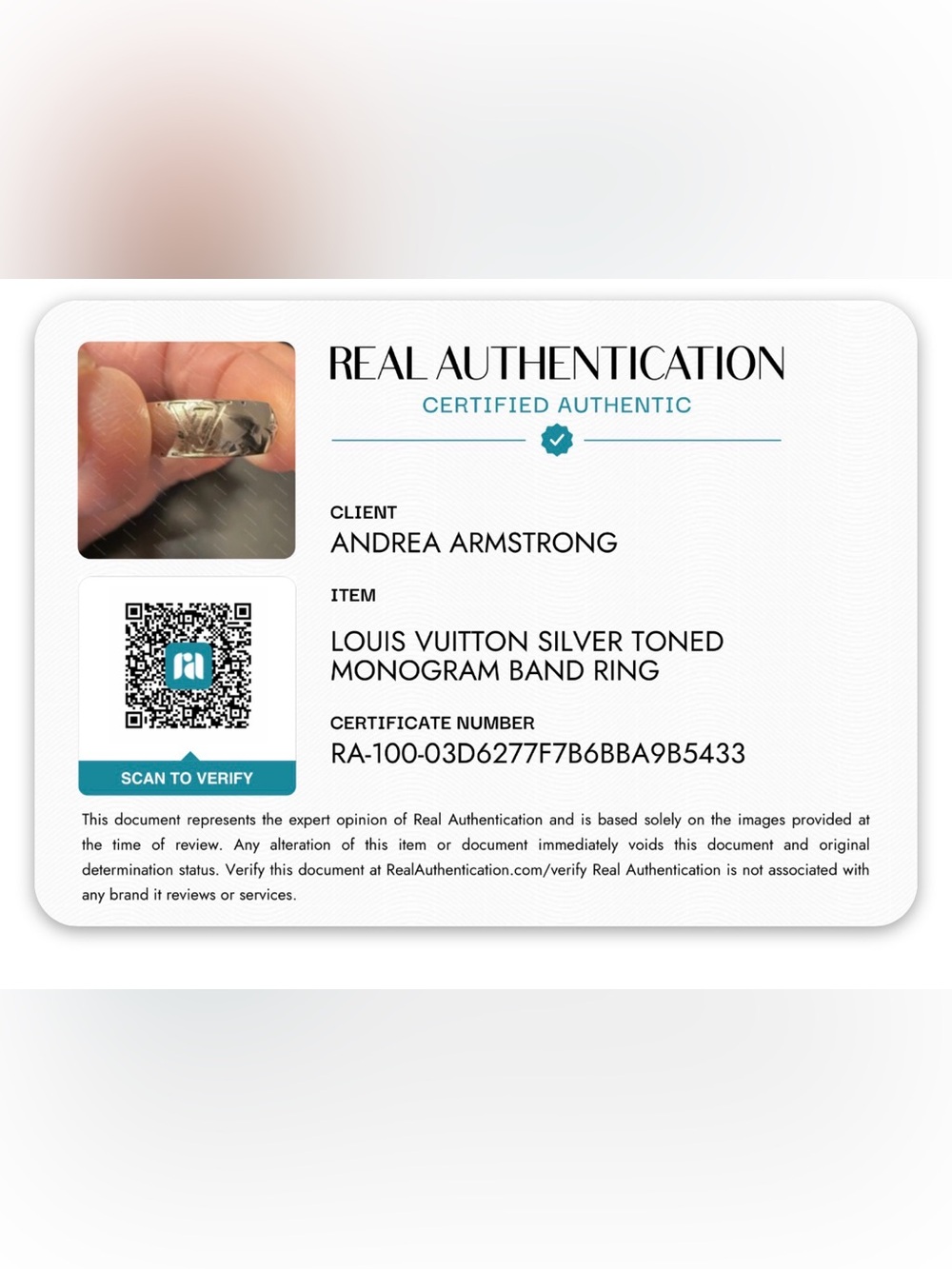 Authentic Louis Vuitton Ring Classic Monogram flowers/LV Signatures Size 9 - Picture 10 of 10